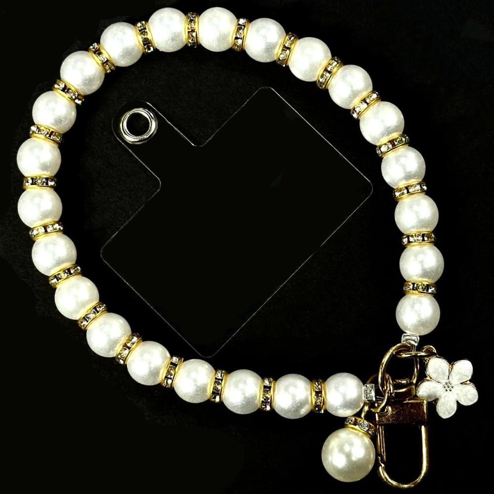 Ремінець-браслет Перлина з квіткою  для телефону