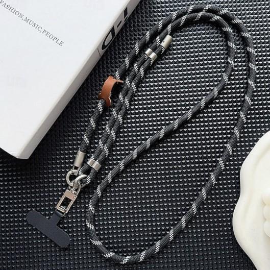 Ремінець на шию Stripe cord чорно-сірий