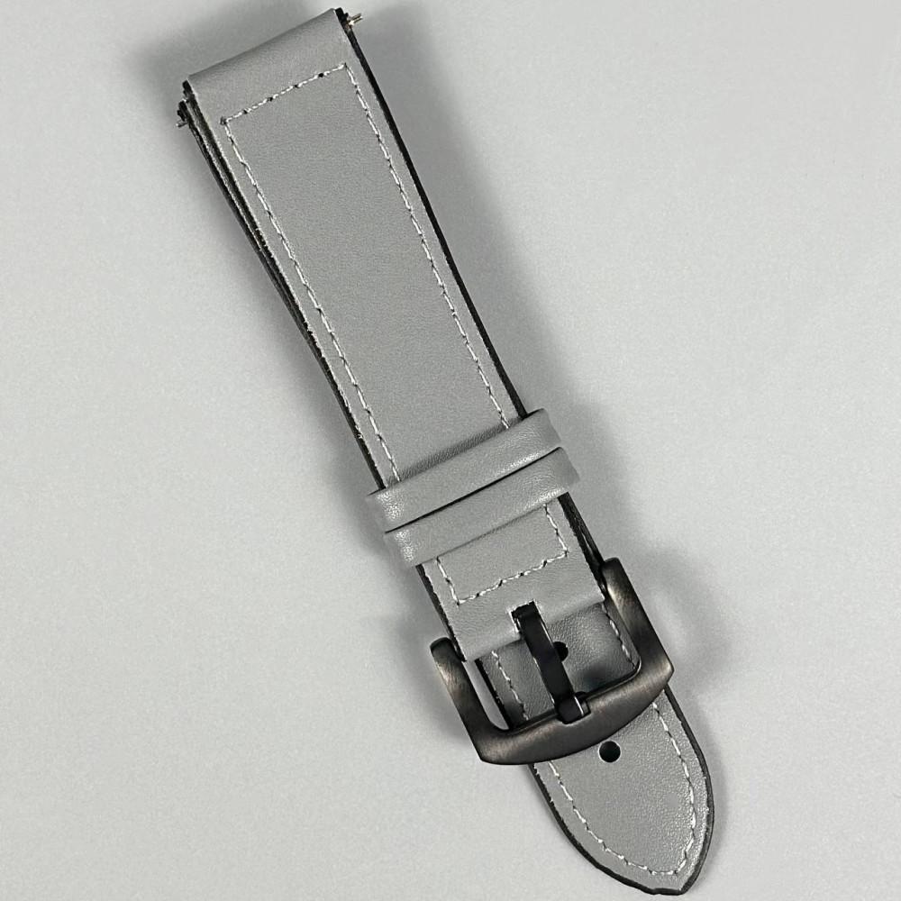 Ремінець для годинника універсальний Leather Casual 20мм (Grey)