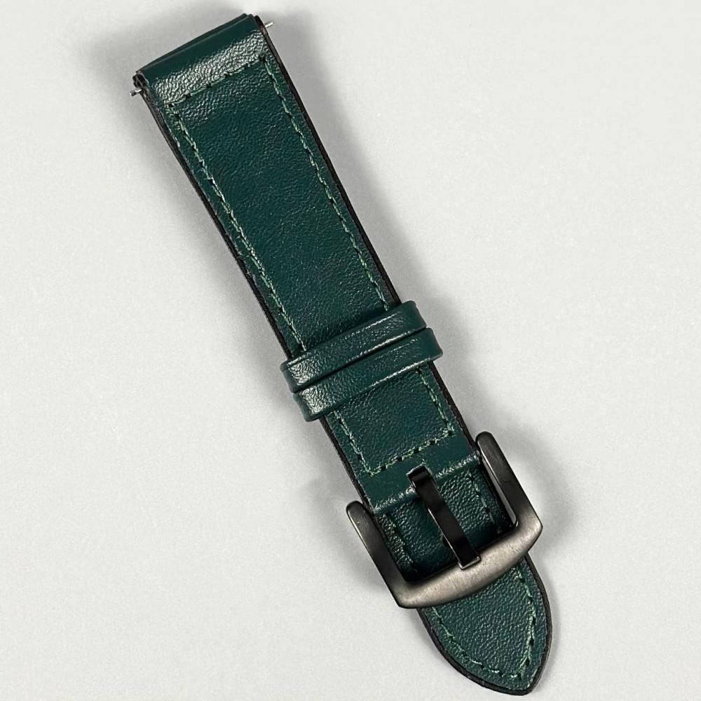 Ремінець для годинника універсальний Leather Casual 20мм (Green)
