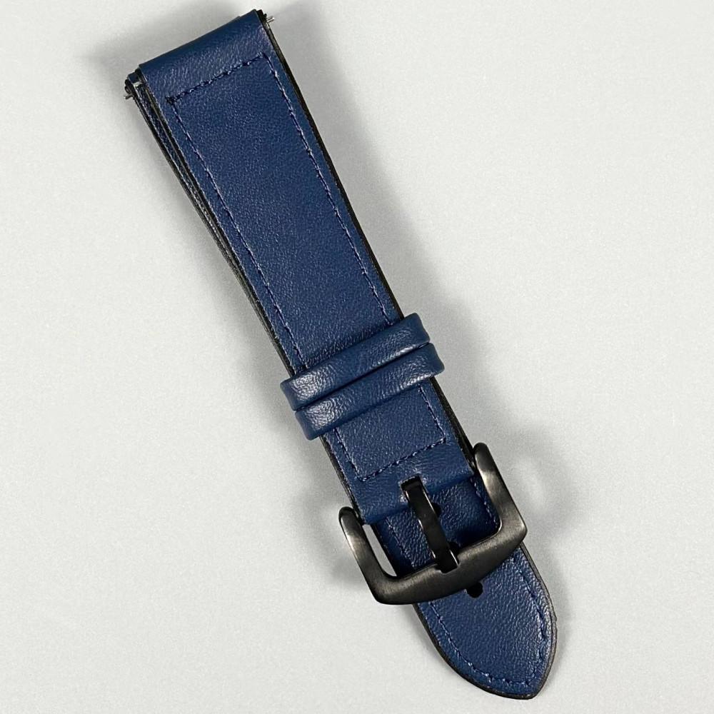 Ремінець для годинника універсальний Leather Casual 20мм (Blue)