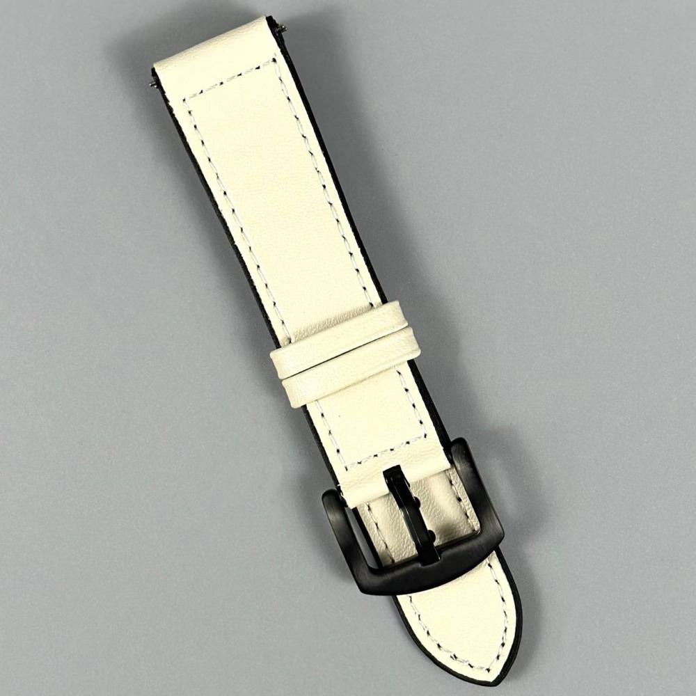 Ремінець для годинника універсальний Leather Casual 22мм (White)