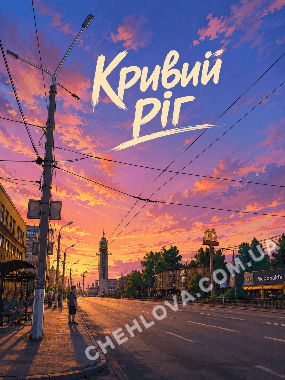 3D стікери "Кривий Ріг" Захід сонця