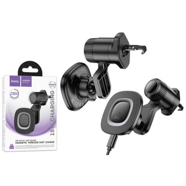 Холдер HOCO HW30 Crown magnetic (Black metal gray)