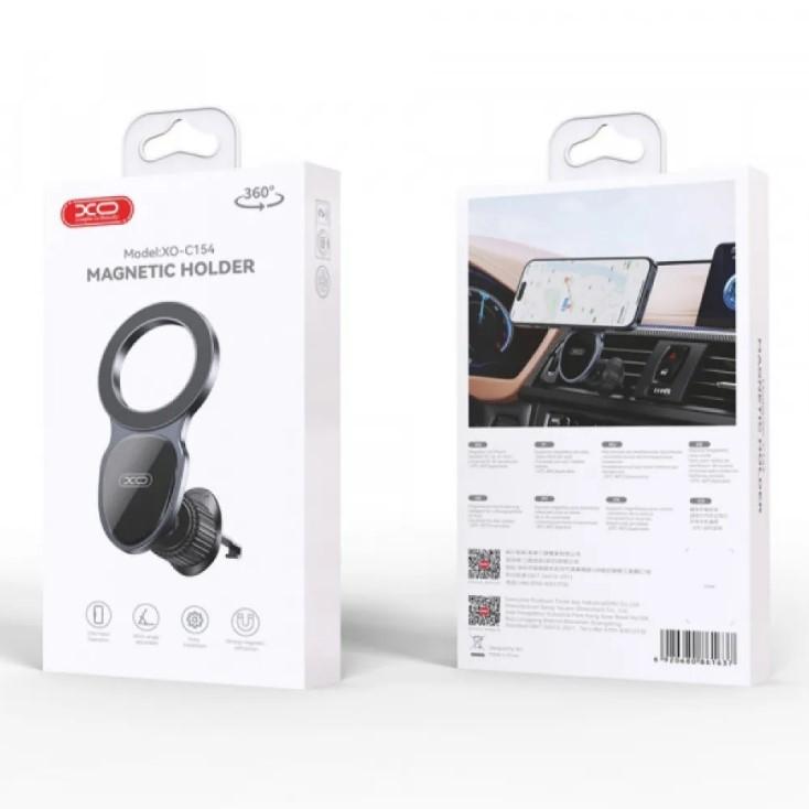 Автотримач XO C154 Round Drip Magnetic Air Vent Car Holder чорний
