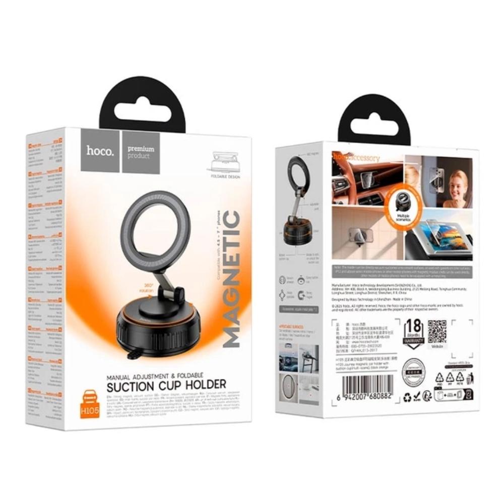 Холдер Hoco H105 Journey magnetic car holder with suction cup (multi-scene)