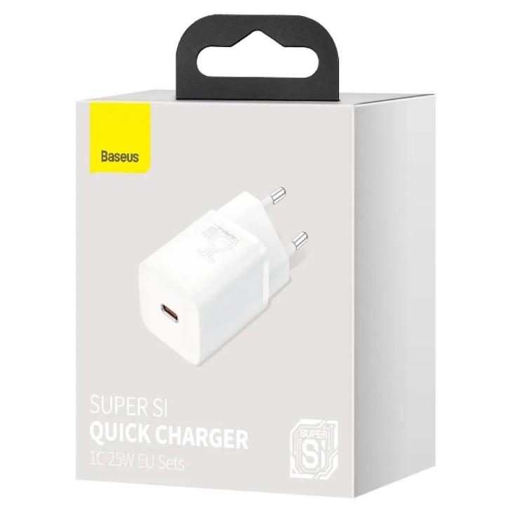 Адаптер мережевий Baseus Super Si  Quick Charger 1C 25W EU White