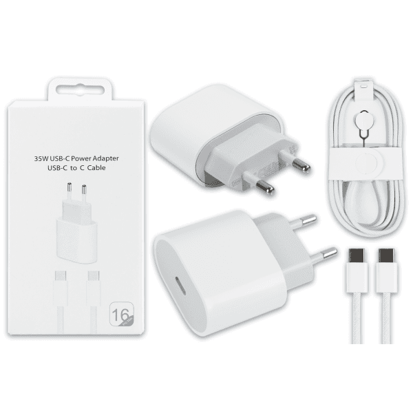 Зарядний пристрій PD35W 2в1 Type-C/Type-C   (White)