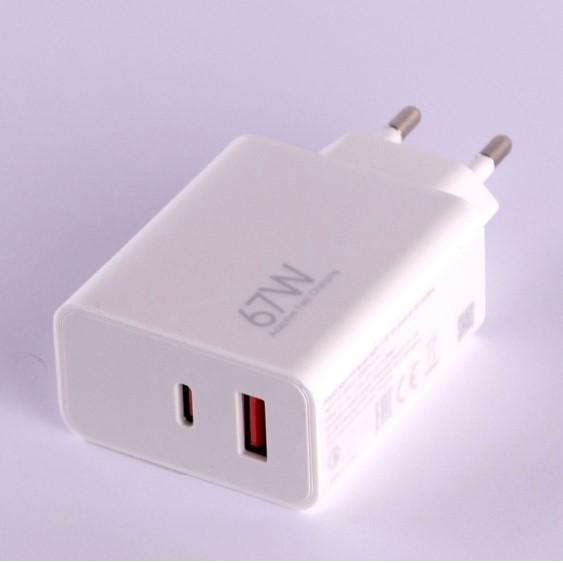 Мережевий зарядний пристрій GaN  PD+QC3.0 / 67W (MDY-12E-EF) (тех пак, білий)