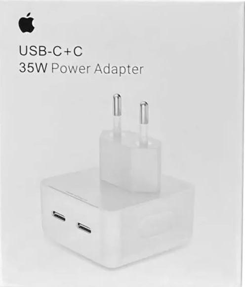 Зарядний блок Power Adapter MHJE3ZM/A 35W 2USB-C (Білий)