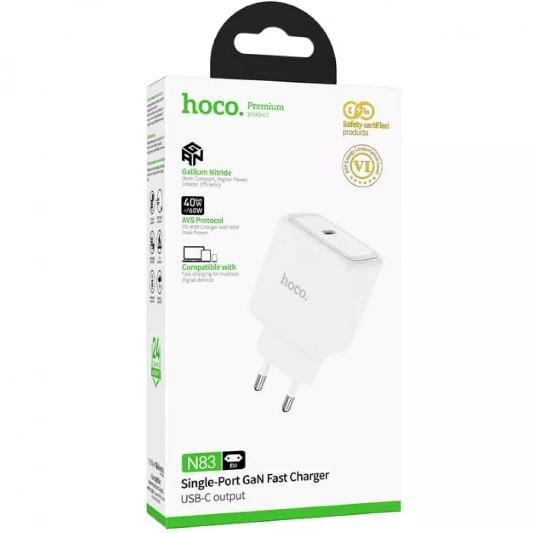 Зарядний блок Hoco N83 40W PD (Білий)