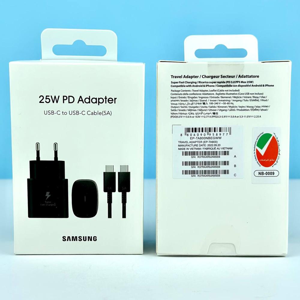 Зарядний пристрій USB-C 25W PD Travel Adapter 2in1 Type-C to Type-C чорний