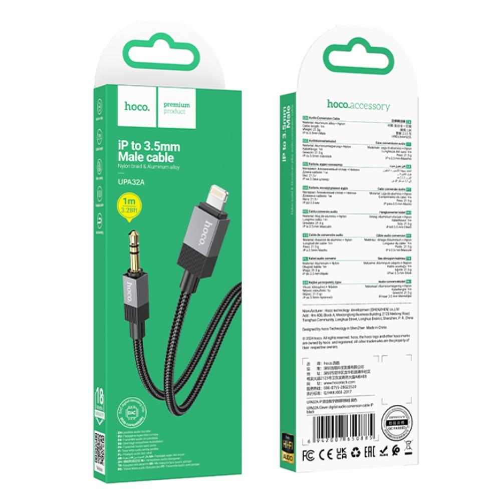 Кабель Hoco UPA32A Clever digital audio conversion cable iP Black