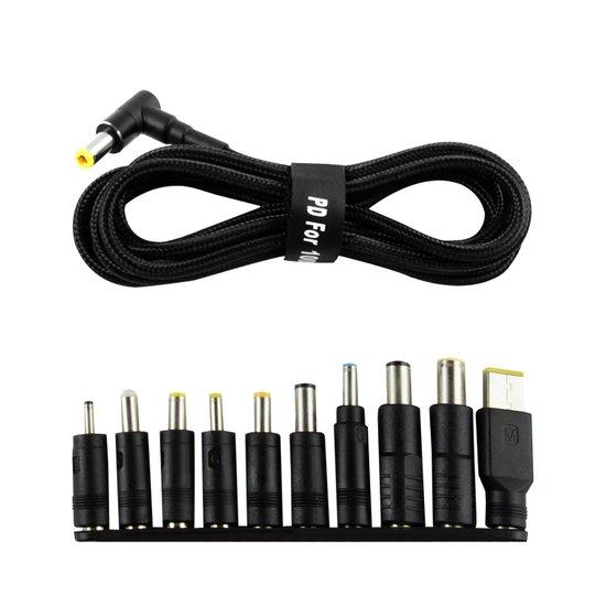 Кабель USB-C to DC 100W з набором перехідників для ноутбука 10in1 Black