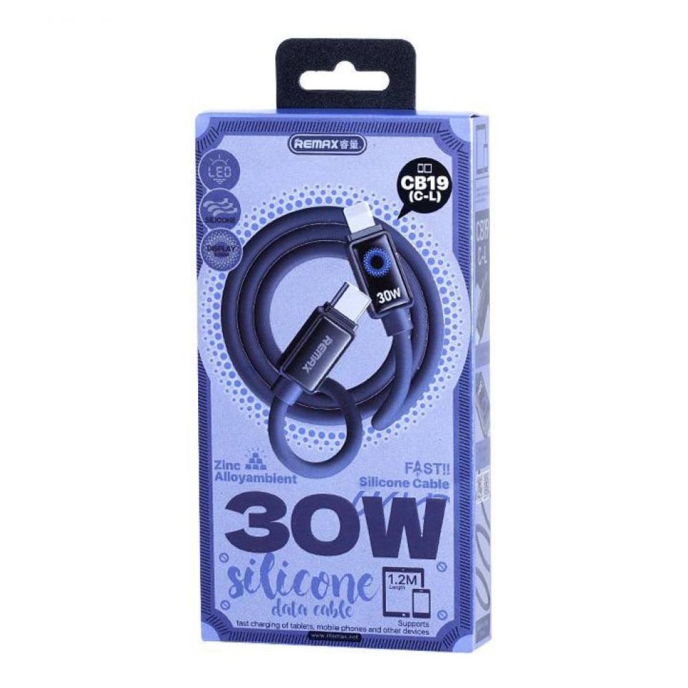 Кабель Remax CB19 Illumine  Zinc Alloy Ambient Light Type-C to Lightning 30W 1.2 m (Чорний)