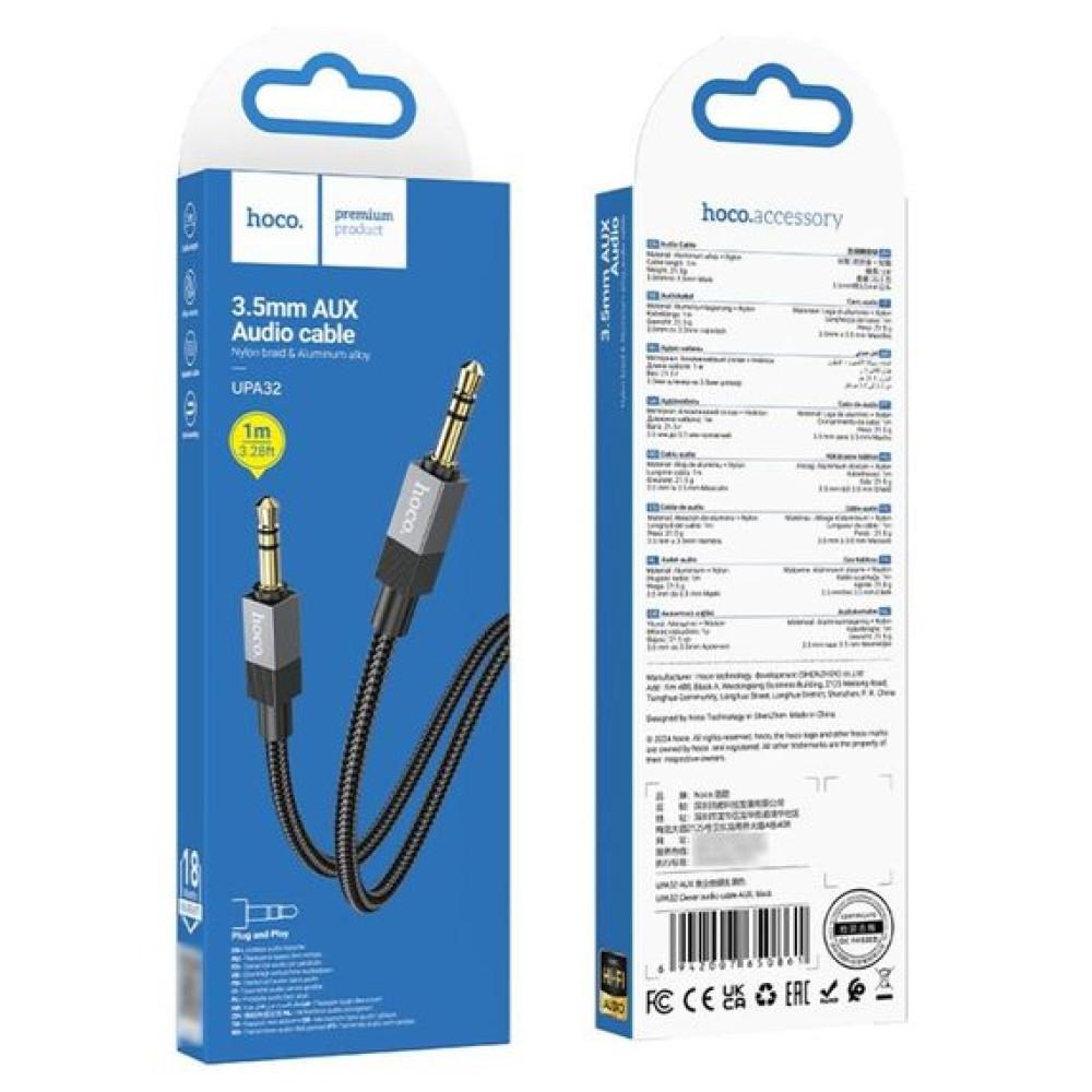 AUX Hoco UPA32 Clever 3.5mm male to 3.5mm male 1m (Чорний)