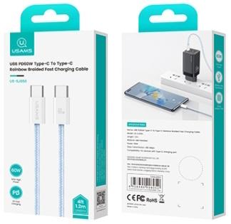 Кабель Usams U86 Type-C to Type-C PD 60W 5A 1.2m (Blue)