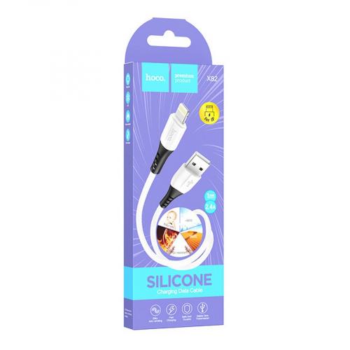 Зарядний шнур Lightning Hoco X82 Silicone (Білий)