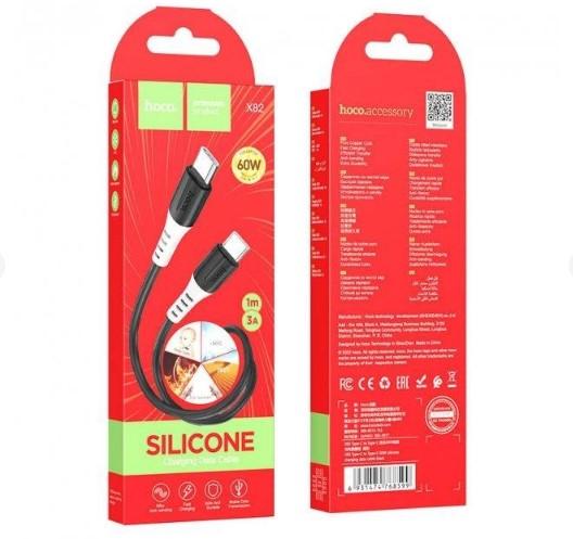 Зарядний шнур Type-C Hoco X82 Silicone (Чорний)