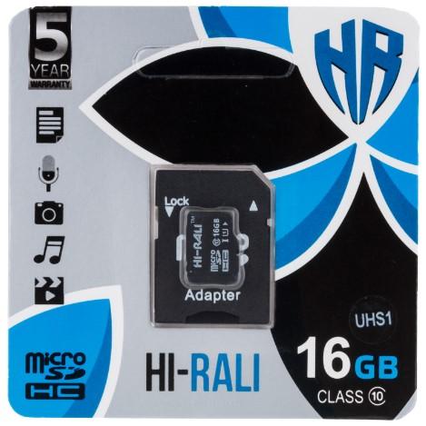 Карта пам`яті Hi-Rali 16GB 10 Class & Adapter
