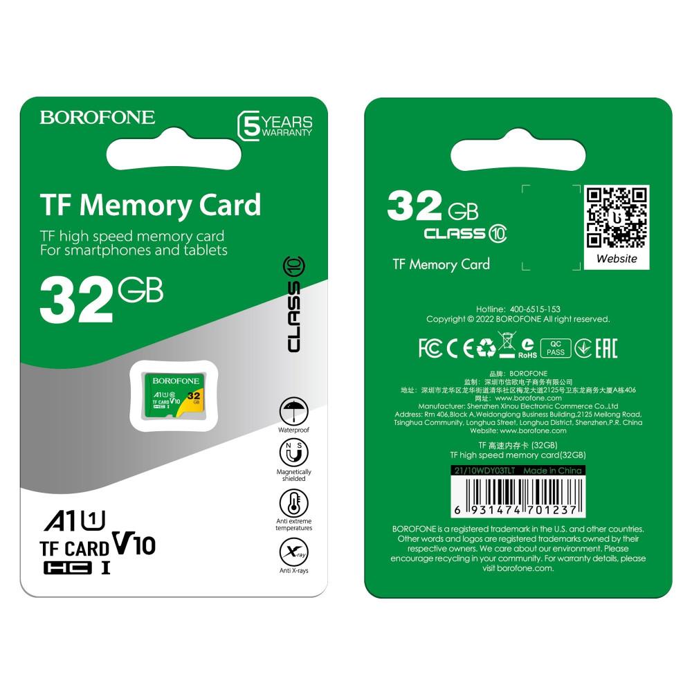 Карта пам`яті Borofone MicroSD 32Gb (Class 10) (card only)