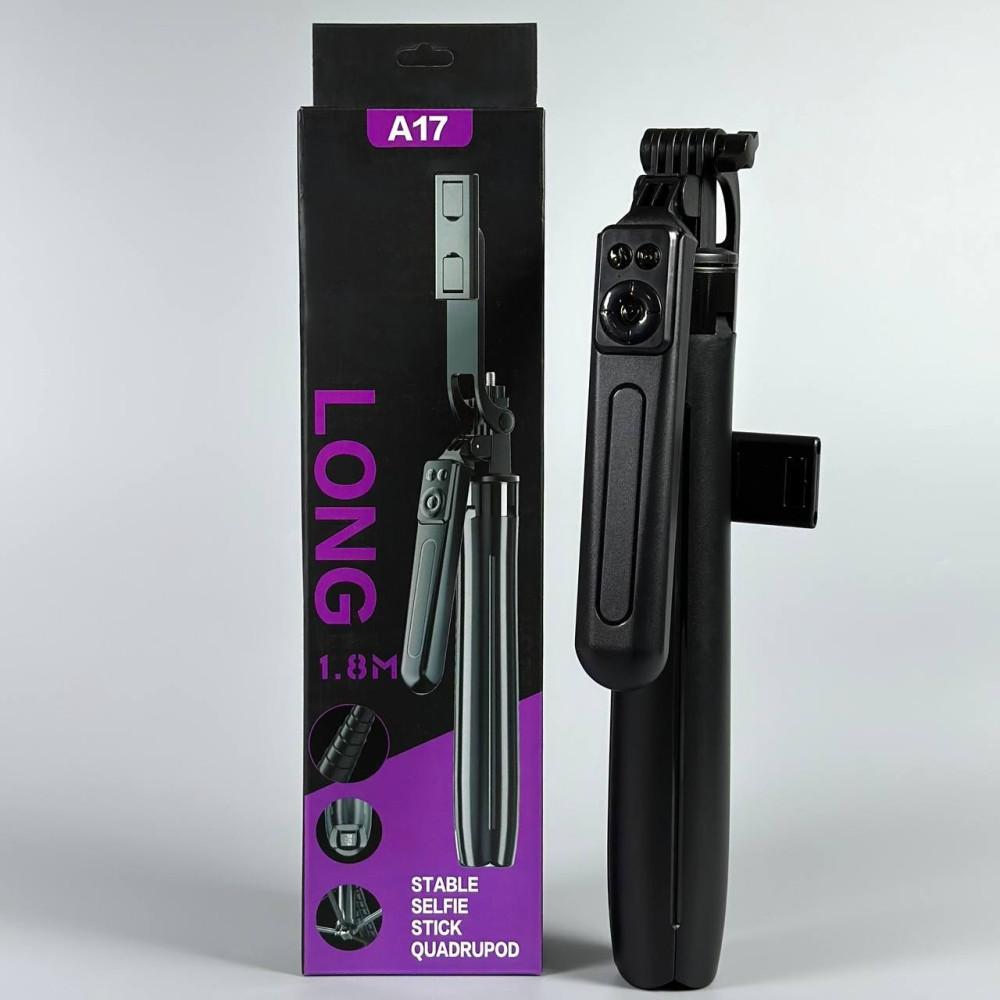 Монопод A17 Long на штативі 1.8 m Bluetooth (360° Rotating Pan Tilt) (Чорний)