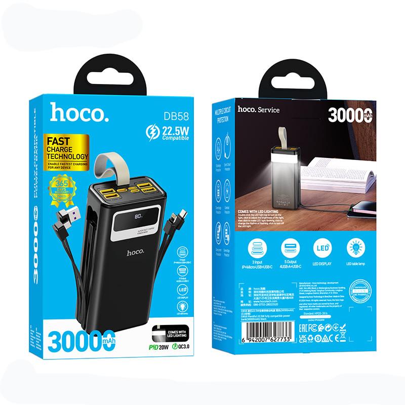 Power bank Hoco DB58 Plentiful 22.5W 30 000mAh  Black