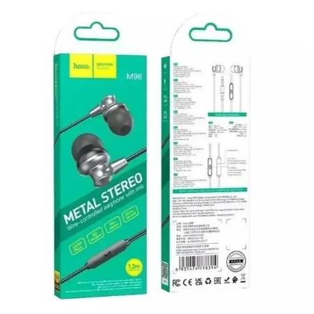 Навушники Hoco M98 Delighted metal universal 3.5mm (Сірий)