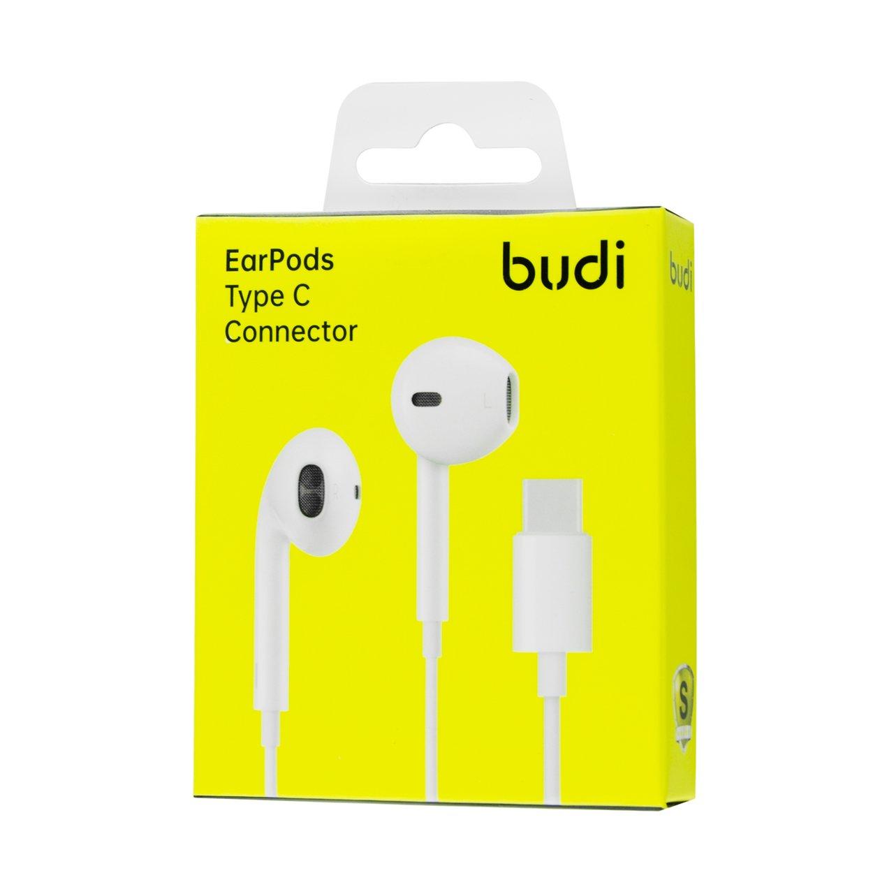 Провідні навушники M8JEP20T Budi Earphone EP20T Type-C  (White)
