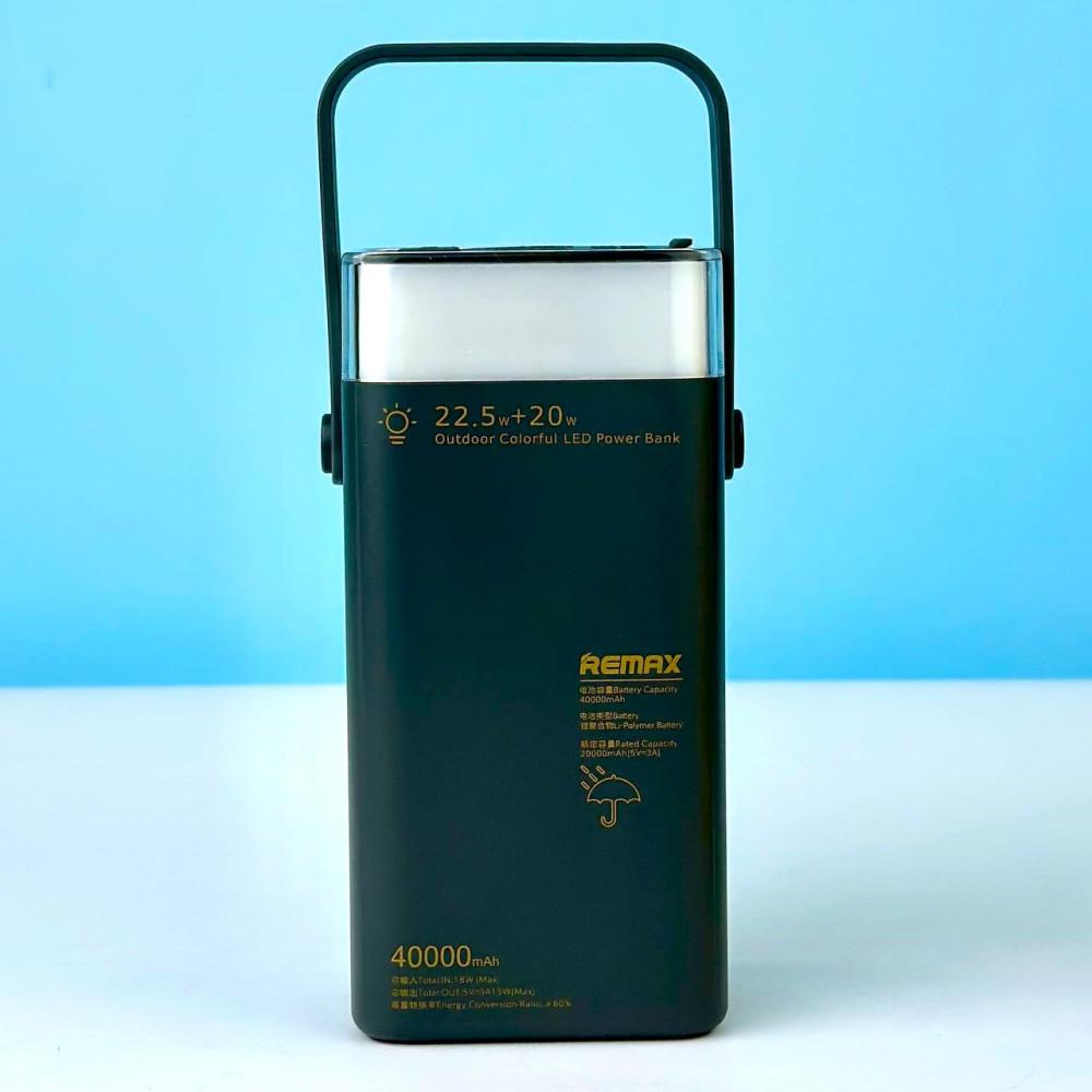 Power Bank Remax RPP-596 40000mAh Fluorite Series PD+QC 20W+22.5W з LED підсвічуванням (Сірий)
