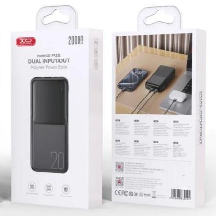 Павербанк XO PR252 Lighted Mobile Power 20 000 mAh Чорний
