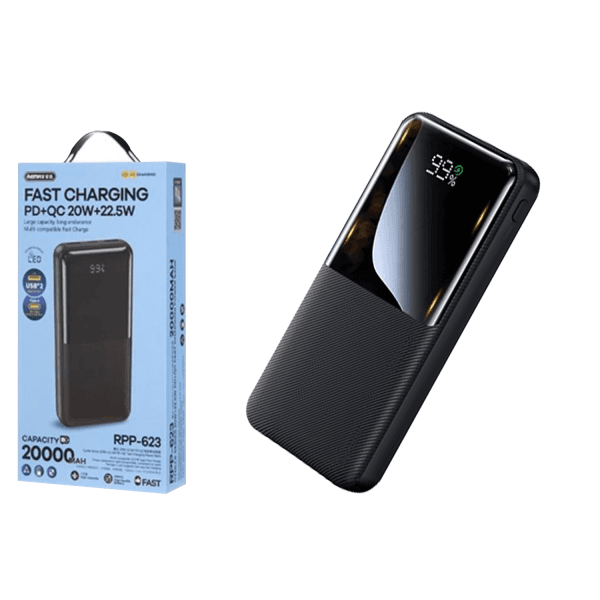 Power Bank REMAX RPP-623 (20000 mAh) QC+PD (20W+22.5W) (Black)