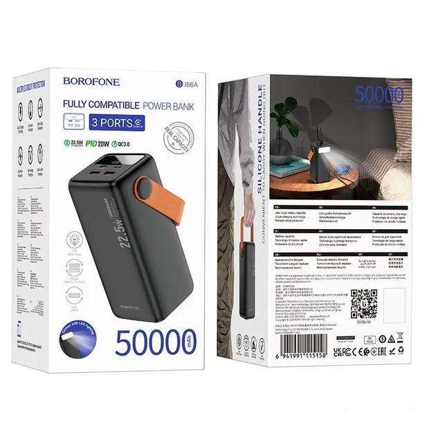 Power Bank BOROFONE BJ66A (50000mAh) 22.5W+PD20W (Black)
