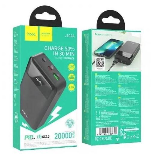 Power Bank Hoco J102A Cool figure PD20W+QC3.0 20.000 mAh Black