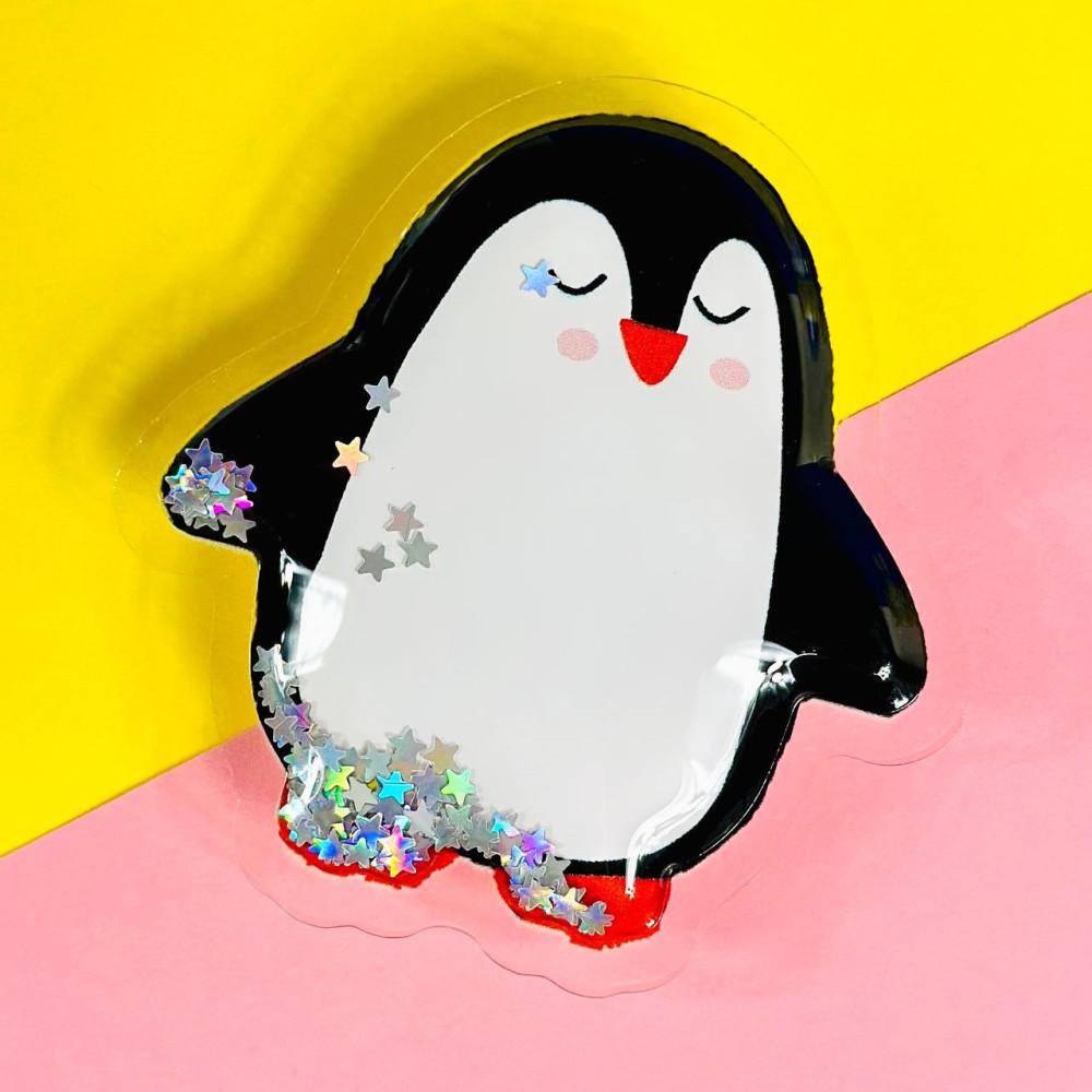 PopSocket 3D Пінгвін (Рідкі блискітки)