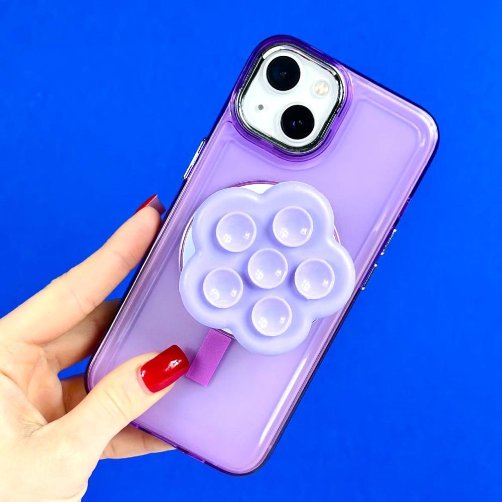 PopSocket Magnetic Magsafe Квітка із силіконовими присосками (Фіолетовий)