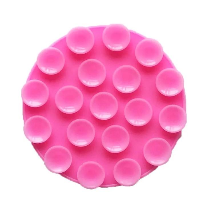 Силіконова тримач-присоска двостороння для телефону Double Side Silicone Round (Рожевий)