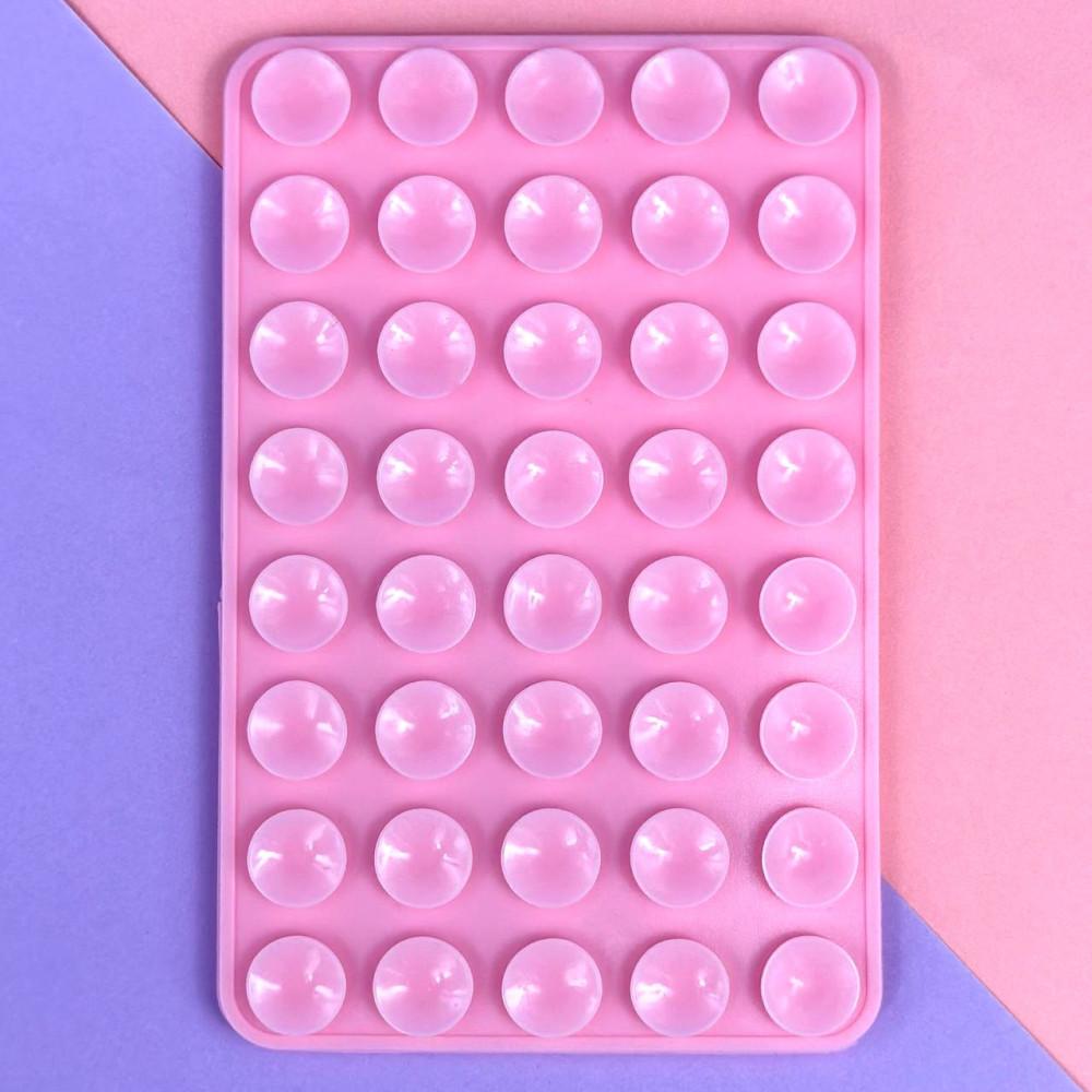 Тримач-присоска для мобільного телефону Double Side Silicone 100*64мм (Рожева)