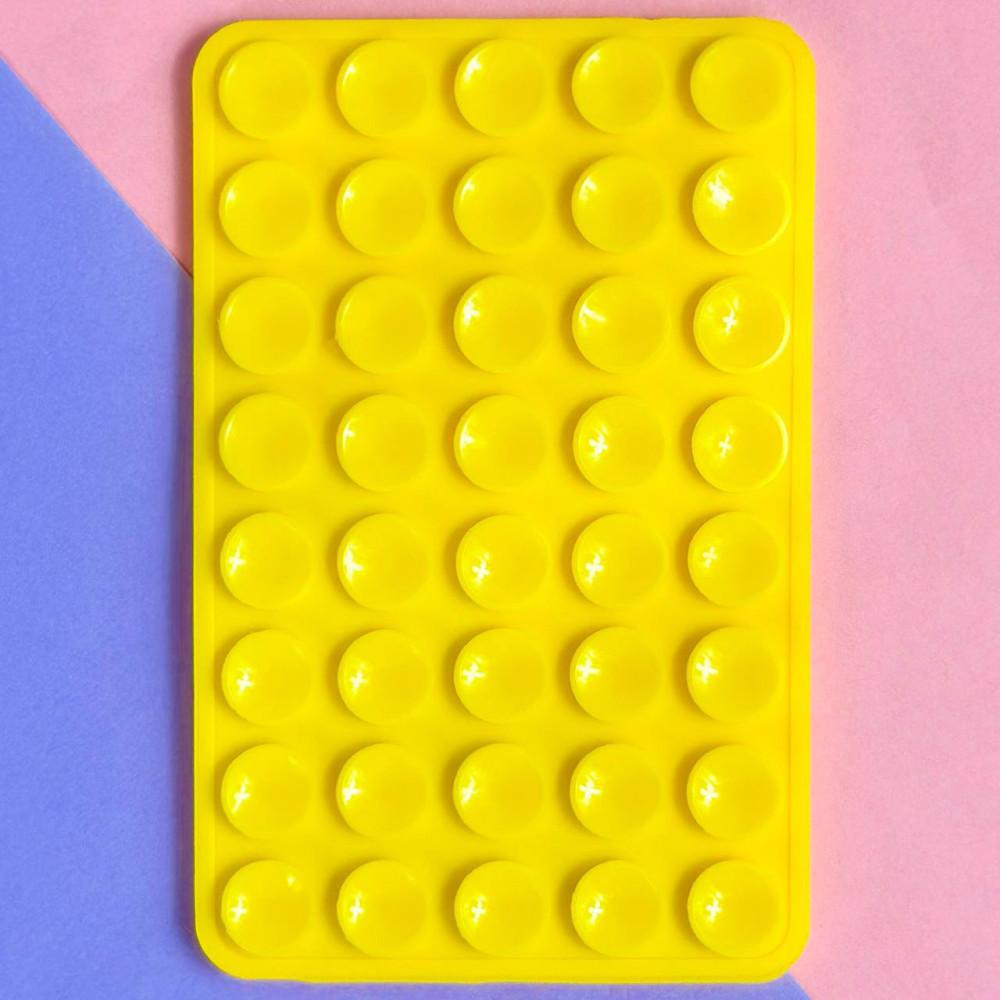 Тримач-присоска для мобільного телефону Double Side Silicone 100*64мм (Жовта)