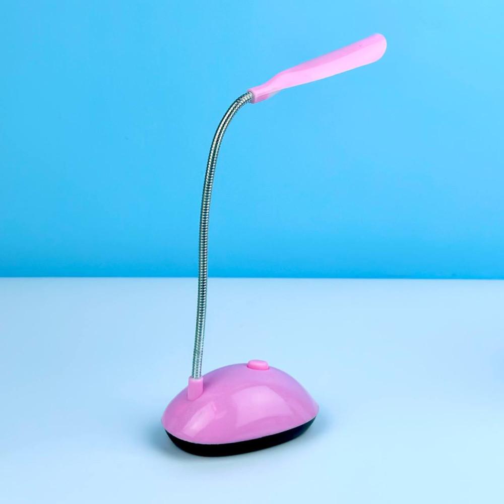 Настільна Mini Лампа X-7188 гнучка від батарейок (Рожева)