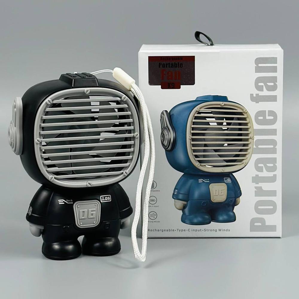 Портативний вентилятор Mini K9 Astronaut з акумулятором (3 режима, Type-C) 11.3см (Чорний)