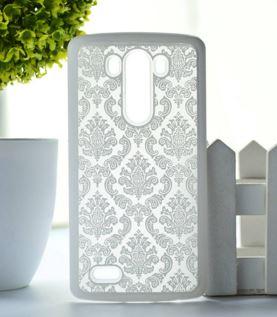 Накладка для LG G3 D855 "Пейслі матові білі"  (пластик)