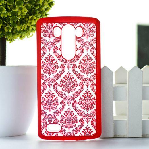 Накладка для LG G3 D855 "Пейслі матові червоні" (пластик)