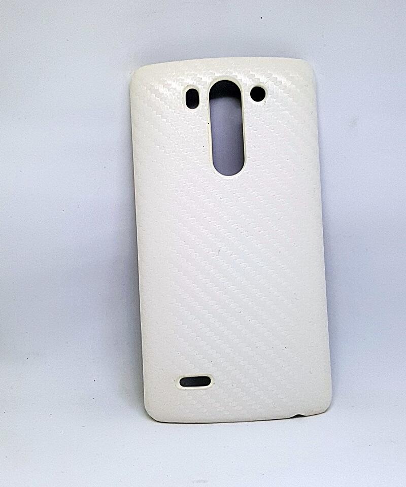 Накладка для LG G3 mini Карбон білий (пластик)