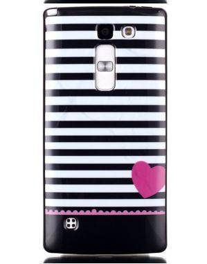 Накладка для LG magna "Серце та смужки" (чорний силікон)
