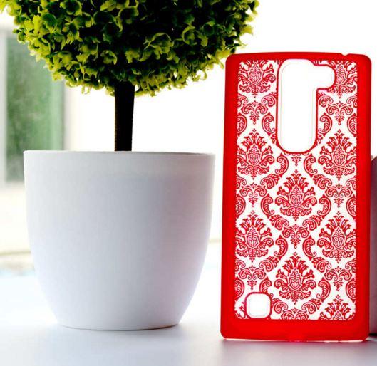 Накладка для LG Magna C90 "Пейслі матові червоні" (пластик)