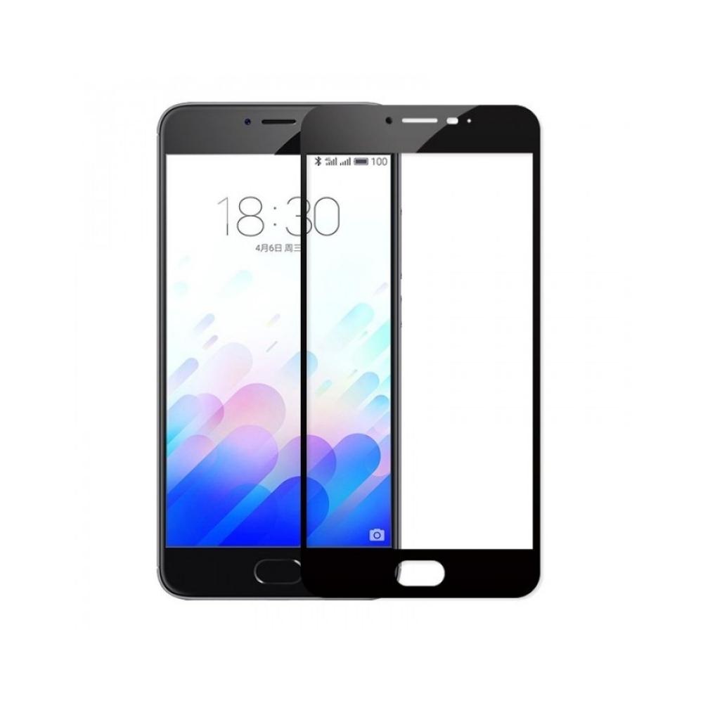 Захисне скло Full Glue для Meizu M3 Note з чорною рамкою
