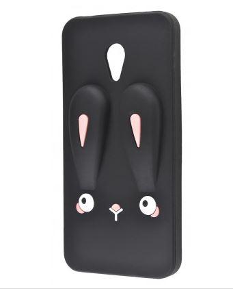 Накладка TOYS для Meizu M5c  (M710H) Кролик чорний плаский 3D