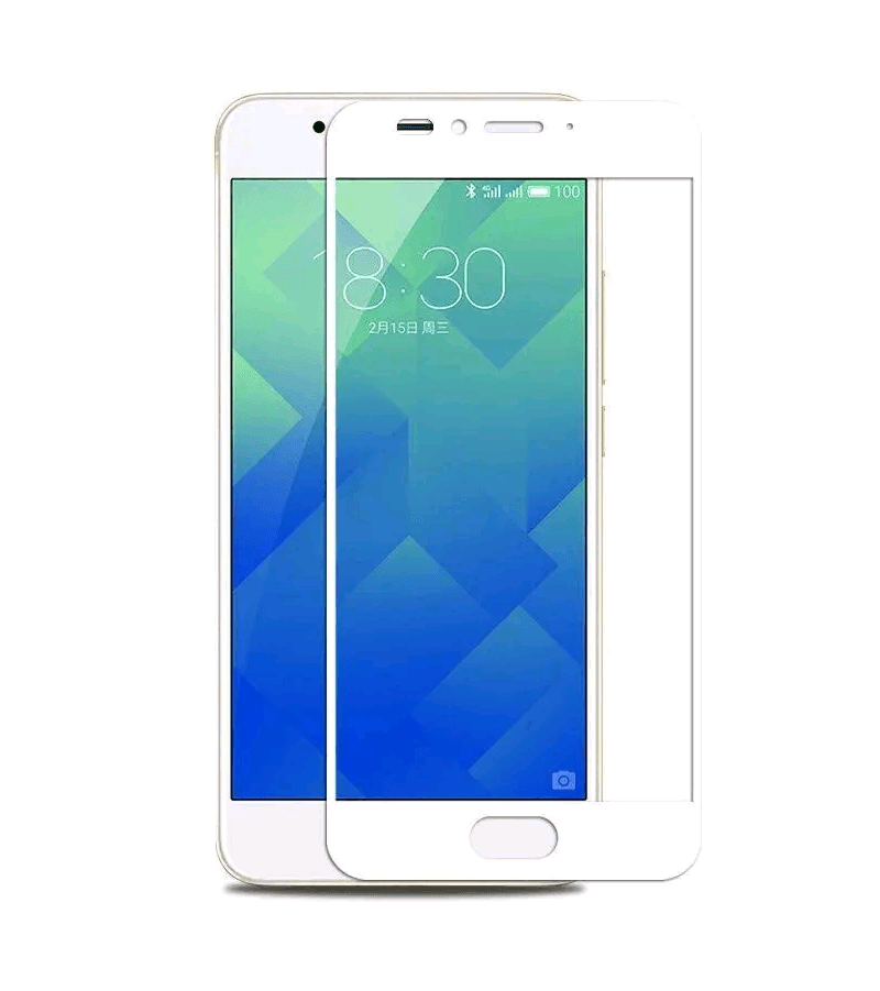 Захисне скло Full cover для MEIZU M5c з білою рамкою (м`яка упаковка)