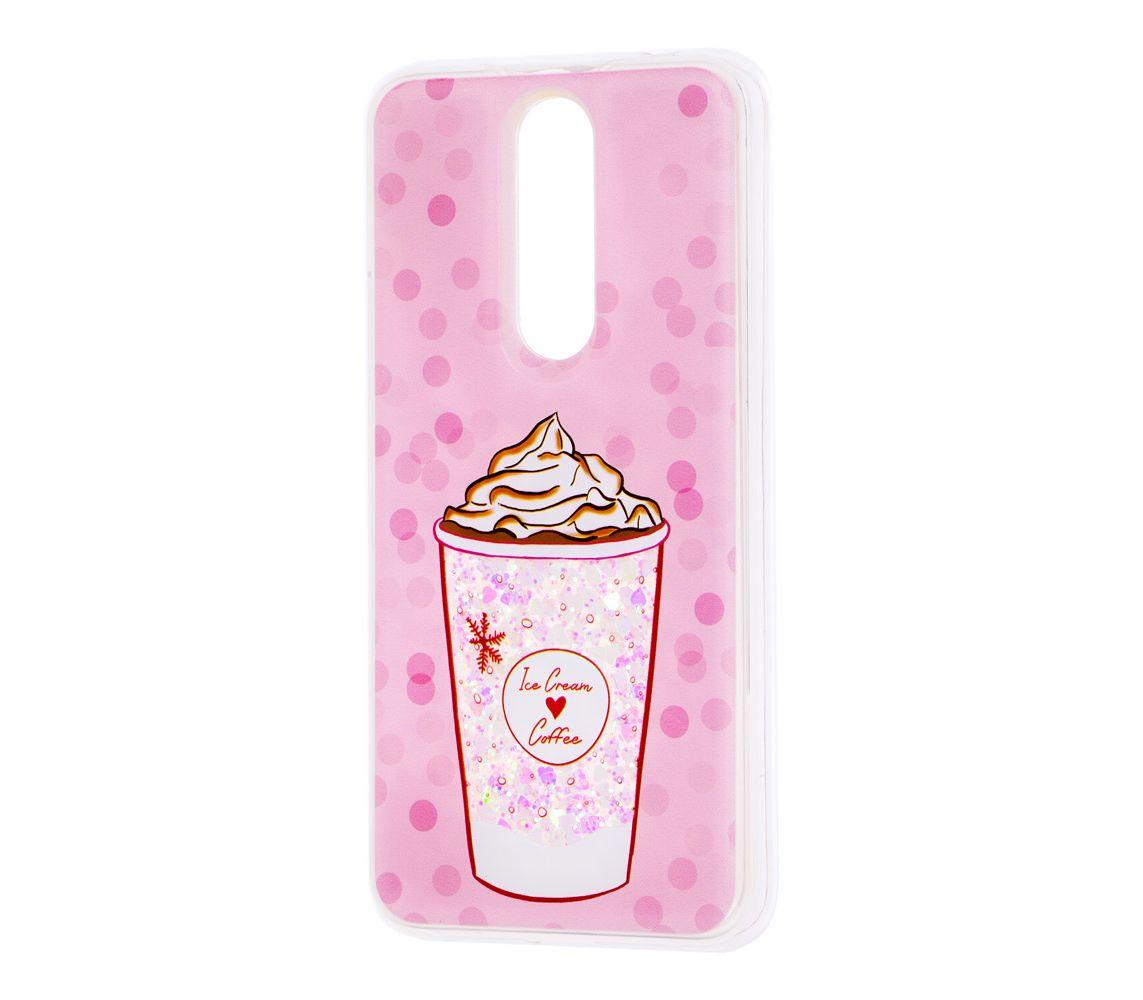 Накладка Lovely Stream для Meizu M8 (M813)  (ice cream coffee pink) (переливаєтся)